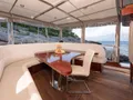 SLANO Custom Sailing Yacht 25m - aft alfresco seating and dining area SLANO Custom Sailing Yacht 25m - aft alfresco seating and dining area