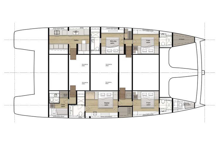 Layout for SEACLUSION Sunreef 80 - layout
