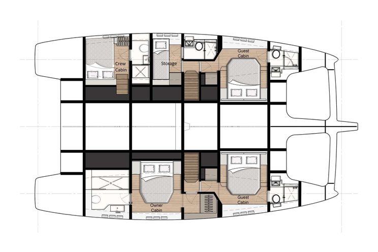 Layout for UNWAVERING Sunreef 50 - layout