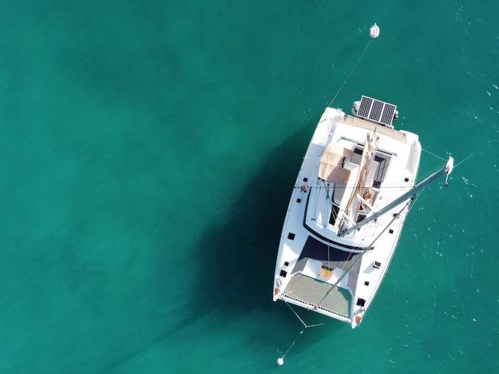 PURPOSE Fountaine Pajot Saba 50 - top aerial shot PURPOSE Fountaine Pajot Saba 50 - top aerial shot