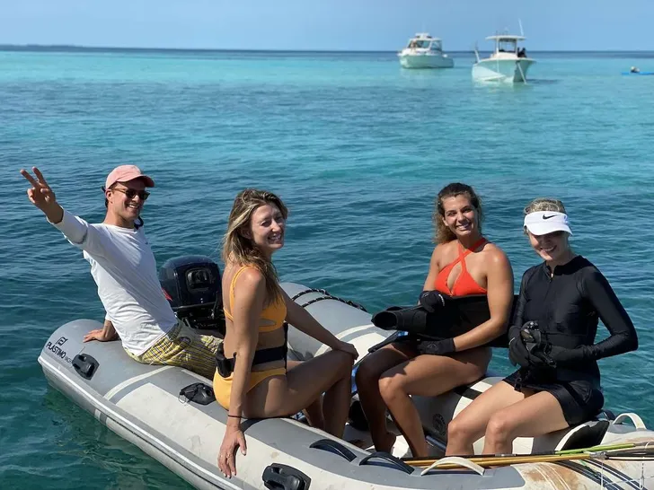 PURPOSE Fountaine Pajot Saba 50 - guests on the tender PURPOSE Fountaine Pajot Saba 50 - guests on the tender