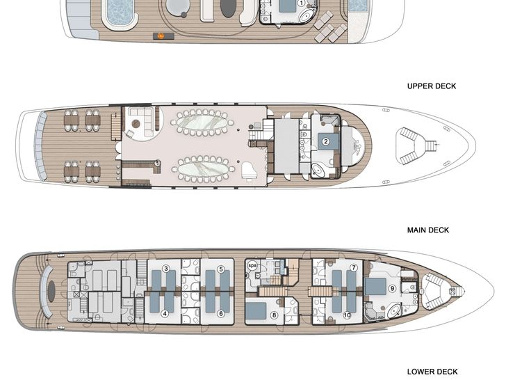 BELLA 47.9m Motor Yacht LAYOUT