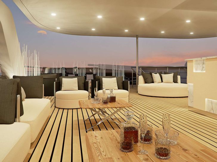 CRISTAL 49m Custom Motor Yacht Deck Evening CRISTAL 49m Custom Motor Yacht Deck Evening