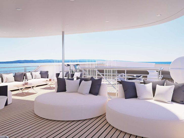 CRISTAL 49m Custom Motor Yacht flybridge seating area