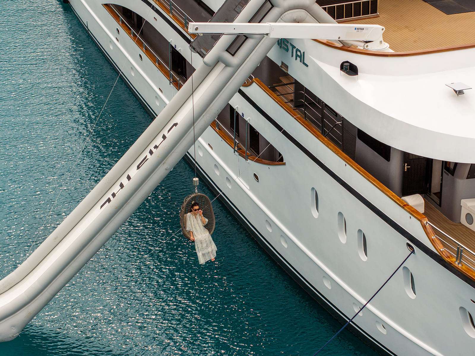 CRISTAL Custom 49m - water slide and hanging hammock