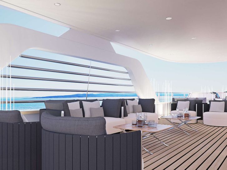 CRISTAL 49m Custom Motor Yacht flybridge seating area