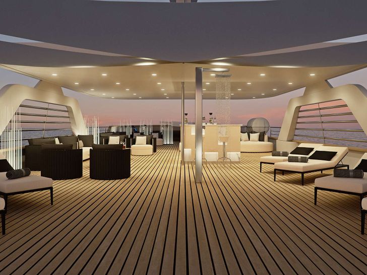 CRISTAL 49m Custom Motor Yacht Deck Evening CRISTAL 49m Custom Motor Yacht Deck Evening