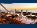 LONE STAR Hatteras 130 Crewed Motor Yacht Alfresco Dining Aft Deck