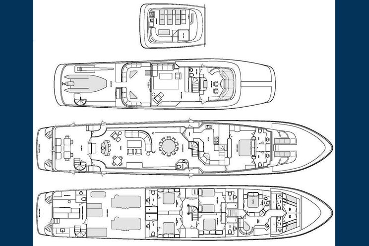 Layout for LONE STAR Hatteras 130 Crewed Motor Yacht Yacht layout