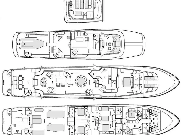 LONE STAR Hatteras 130 Crewed Motor Yacht Yacht layout