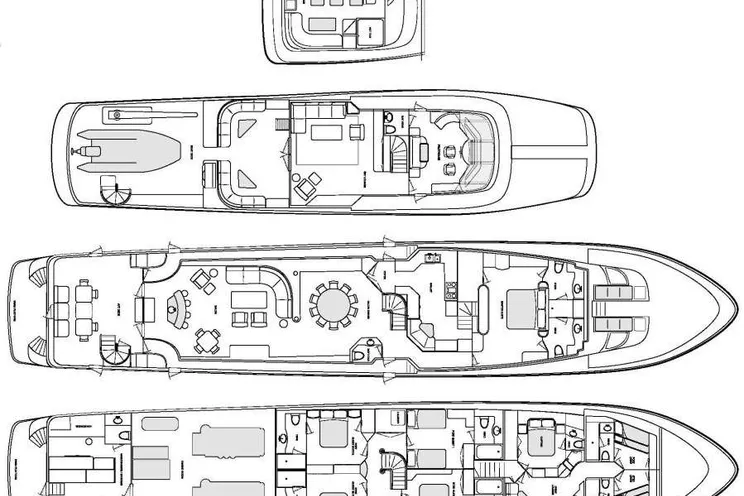 Layout for LONE STAR Hatteras 130 Crewed Motor Yacht Yacht layout