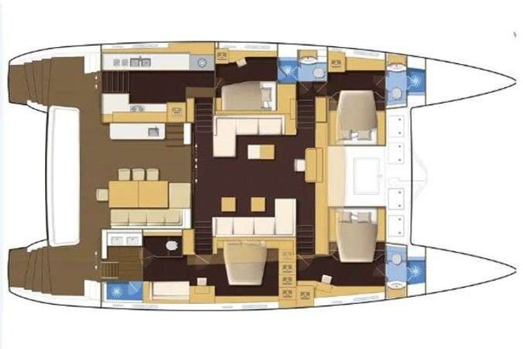 Layout for BLUE DESTINY - Lagoon 620, catamaran yacht layout