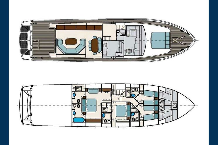 Layout for OLA - San Lorenzo 78 ft, motor yacht layout