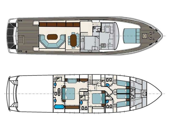 OLA - San Lorenzo 78 ft,motor yacht layout