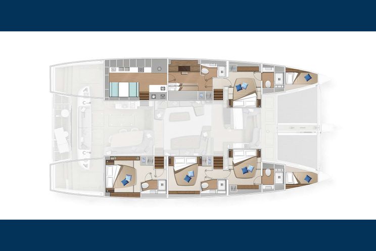 Layout for DAIQUIRI Lagoon 65 catamaran yacht layout