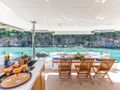 OLIVIA CHARLES Fountaine Pajot Ipanema 58 - alfresco dining area OLIVIA CHARLES Fountaine Pajot Ipanema 58 - alfresco dining area