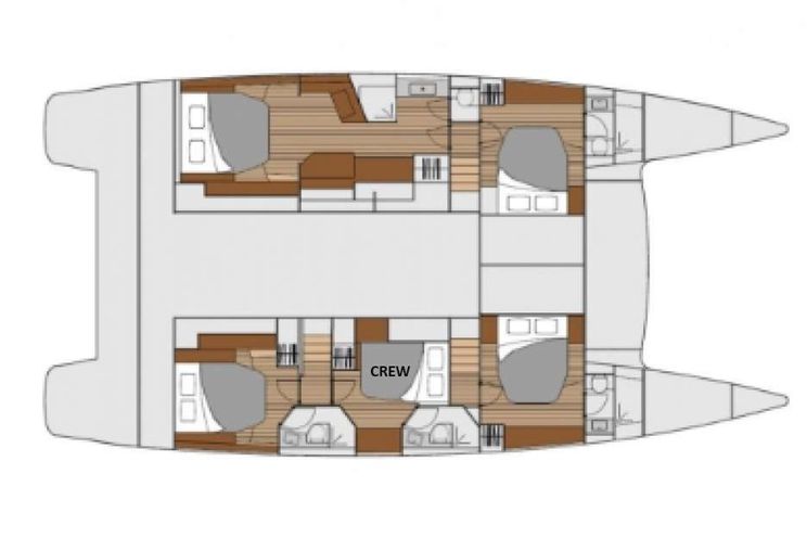 Layout for OLIVIA CHARLES Fountaine Pajot Ipanema 58 - layout
