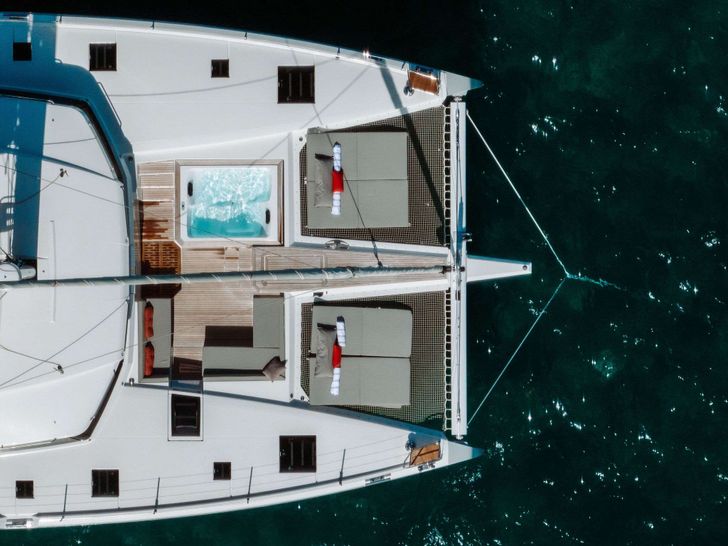 OCEANUS - bow top view with trampolines OCEANUS - bow top view with trampolines