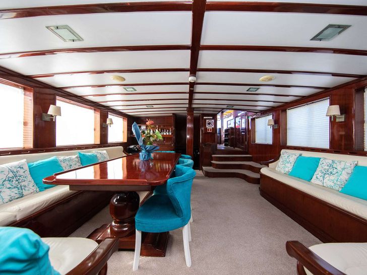 GULET VIVERE 26m Custom Gulet Indoor Dining GULET VIVERE 26m Custom Gulet Indoor Dining