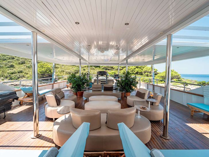RIVA Custom 48m - sundeck lounge wide shot RIVA Custom 48m - sundeck lounge wide shot