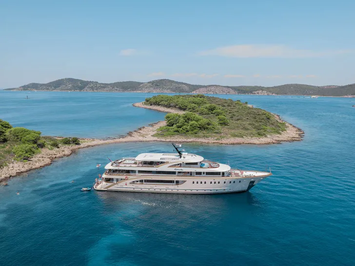 RIVA Custom 48m - anchored near an island RIVA Custom 48m - anchored near an island