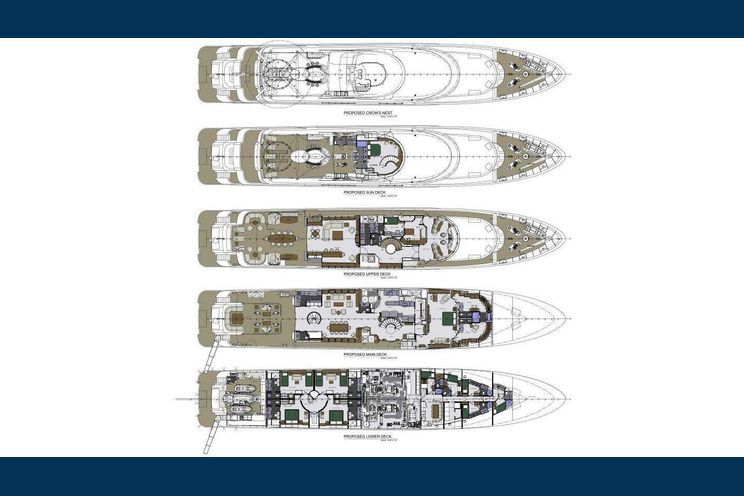 Layout for STARSHIP 185' - Delta Marine 185, motor yacht layout