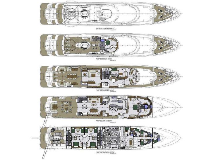 STARSHIP 185' - Delta Marine 185,motor yacht layout