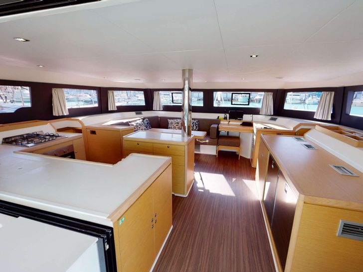 VITTORIA Dufour 48 - saloon and galley VITTORIA Dufour 48 - saloon and galley