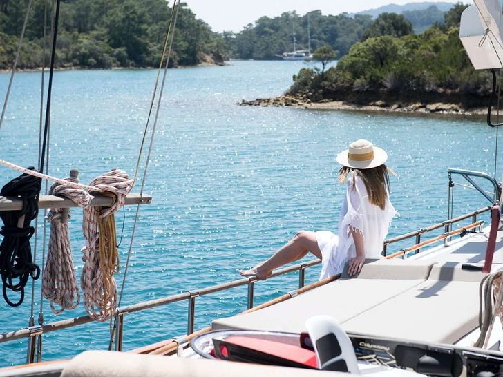 SERENAD A Custom Build 75 Gulet - guest enjoying the view SERENAD A Custom Build 75 Gulet - guest enjoying the view