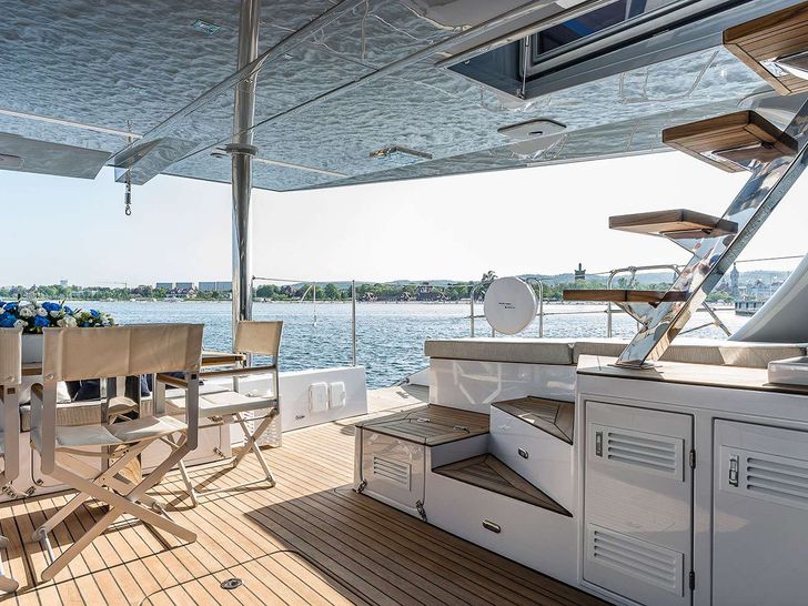 ADEA Sunreef 60 Luxury Catamaran Aft Deck Fly Access ADEA Sunreef 60 Luxury Catamaran Aft Deck Fly Access