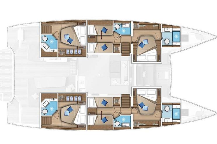 Layout for VALIUM 55 Lagoon 55 catamaran yacht layout