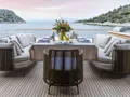 FATSA Sanlorenzo SD96 - sky deck aft dining set up FATSA Sanlorenzo SD96 - sky deck aft dining set up
