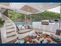 TAPAS - Royal Cape 570,aft deck with staircase to flybridge