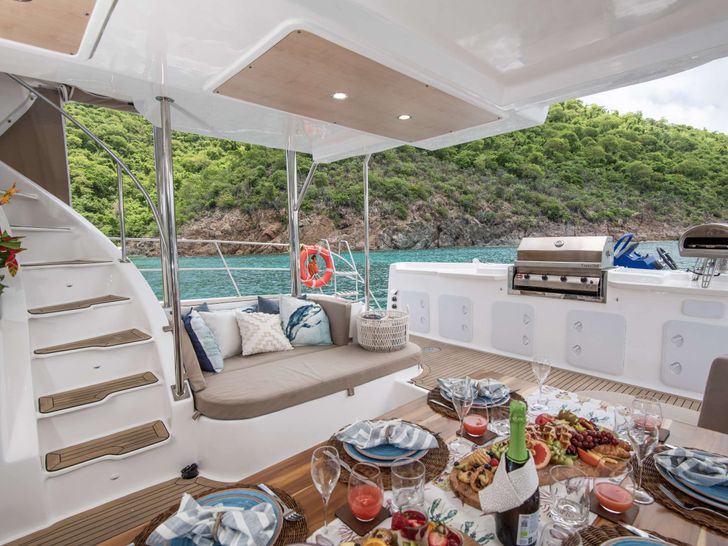 TAPAS - Royal Cape 570,aft deck with staircase to flybridge TAPAS - Royal Cape 570,aft deck with staircase to flybridge