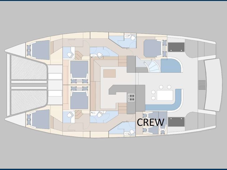 TAPAS - Royal Cape 570,catamaran yacht layout