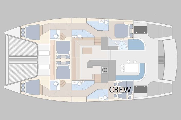 Layout for TAPAS - Royal Cape 570, catamaran yacht layout