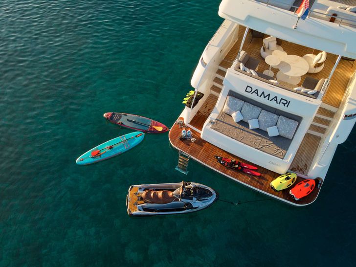 DAMARI Ferretti 960 - aft shot with the water toys DAMARI Ferretti 960 - aft shot with the water toys