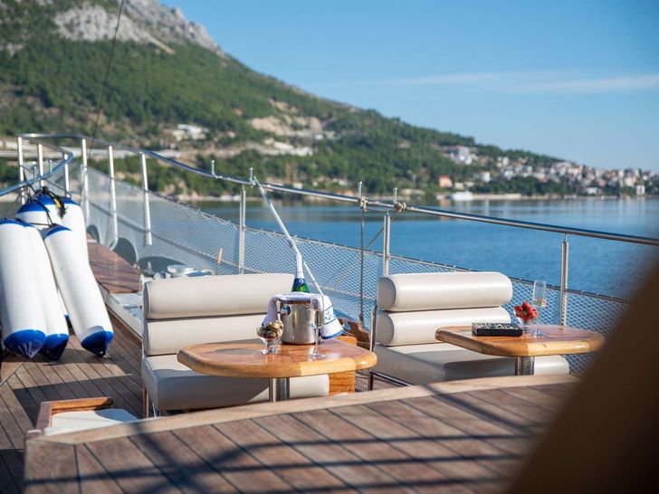 TREBENNA Custom Sailing Yacht 23m - foredeck lounge TREBENNA Custom Sailing Yacht 23m - foredeck lounge