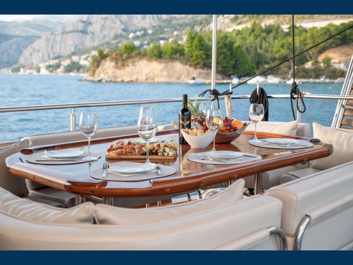 TREBENNA Custom Sailing Yacht 23m alfresco dining area