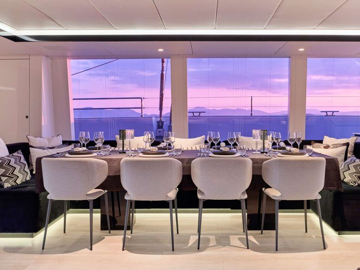 ABOVE&BEYOND Sunreef 80 - indoor dining area ABOVE&BEYOND Sunreef 80 - indoor dining area