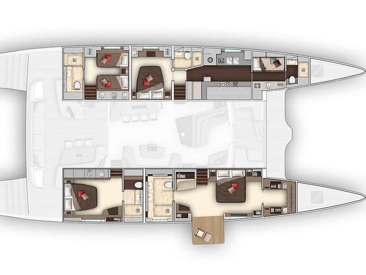 LA GATTA Lagoon Seventy 7 - layout LA GATTA Lagoon Seventy 7 - layout