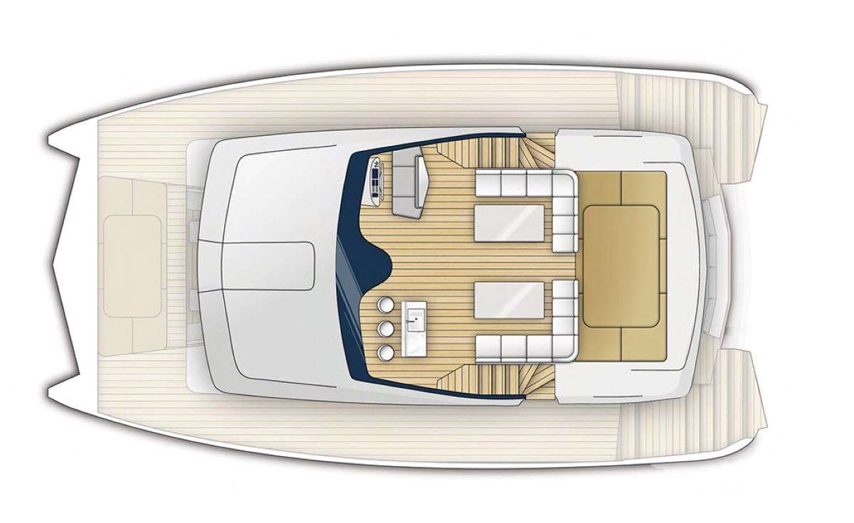 Layout for MOONLIGHT Moon Yacht 60 - flybridge layout