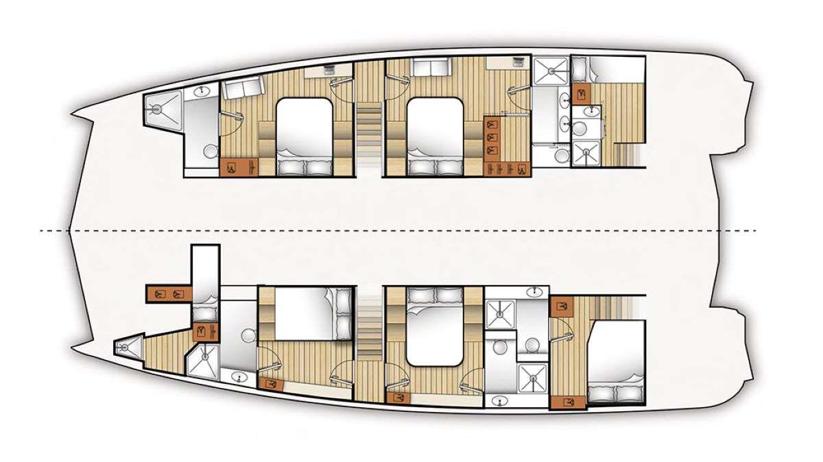 Layout for MOONLIGHT Moon Yacht 60 - cabin layout