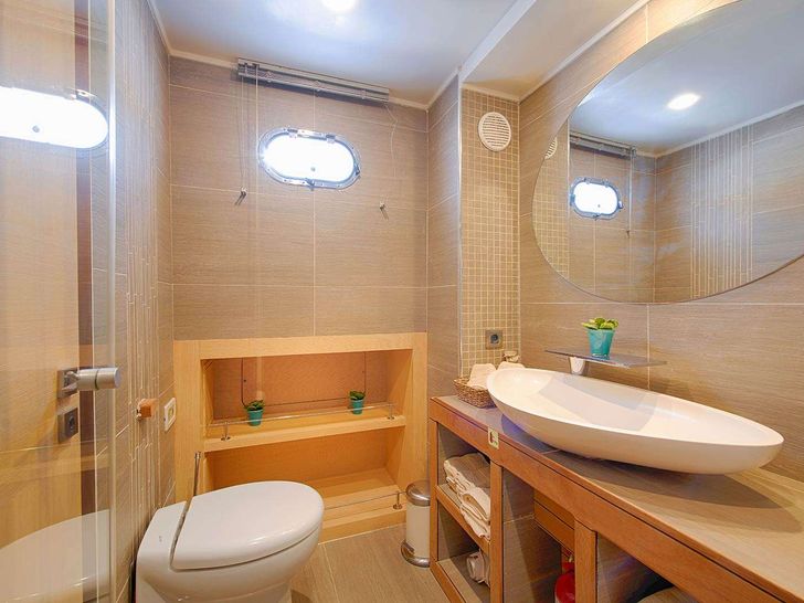 THE WALL 40m Custom Gulet Master Bathroom THE WALL 40m Custom Gulet Master Bathroom