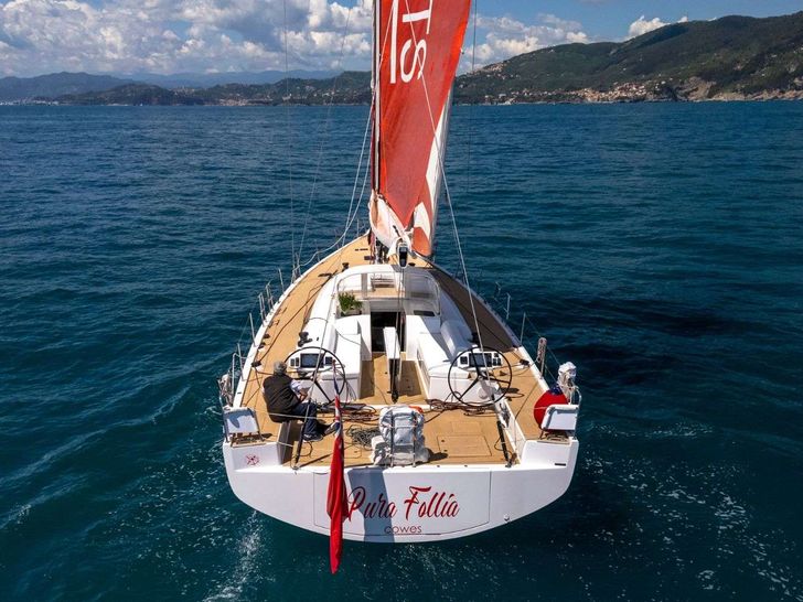 PURA FOLLIA Felci Yacht Design 60 - anchored aft shot PURA FOLLIA Felci Yacht Design 60 - anchored aft shot