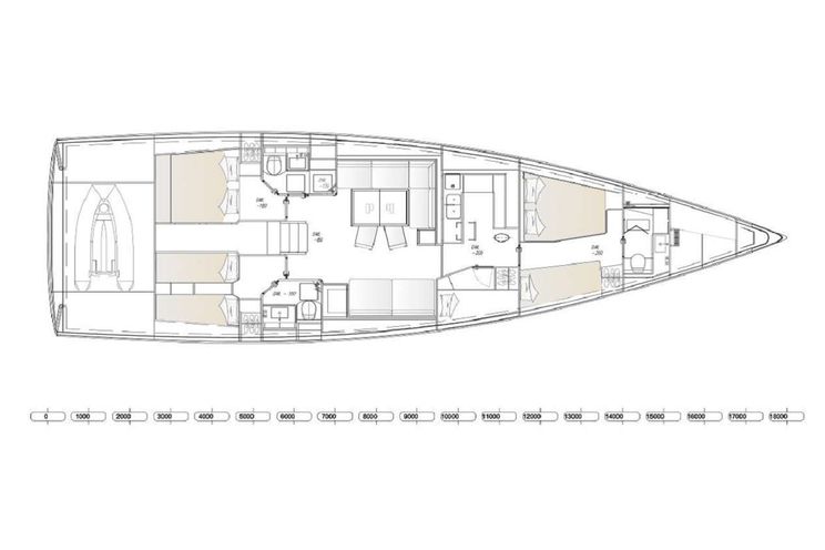 Layout for PURA FOLLIA Felci ICE 60 sailing yacht layout