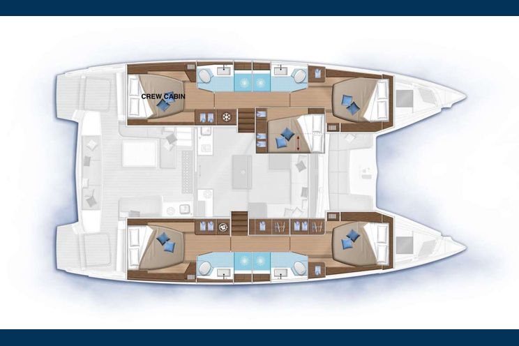 Layout for ADAGIO - Lagoon 51, catamaran yacht layout
