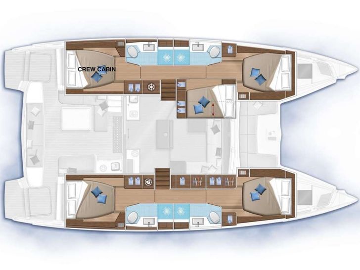 ADAGIO - Lagoon 51,catamaran yacht layout