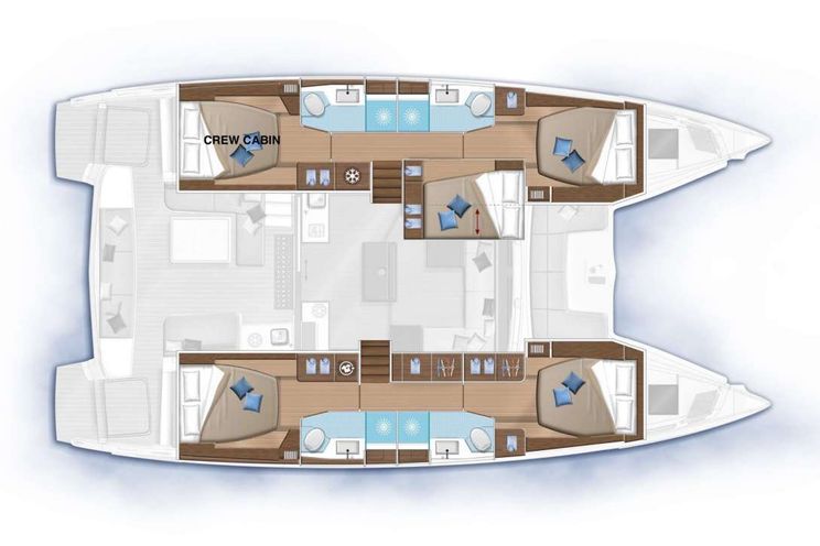 Layout for ADAGIO - Lagoon 51, catamaran yacht layout