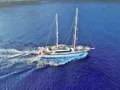 QUEEN OF MAKRI Custom Sailing Yacht 40m - aerial shot cruising QUEEN OF MAKRI Custom Sailing Yacht 40m - aerial shot cruising